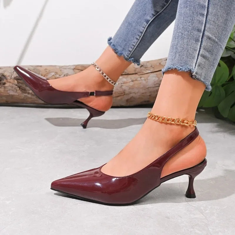 Ava Dames Sandalen | Elegante Slingback met Puntige Neus, Gemiddelde Hak 1
