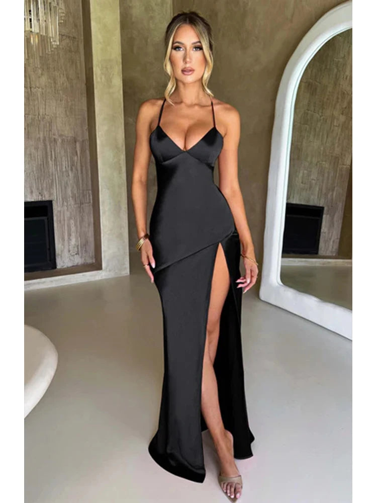Mila Women's Maxi Jurk | Bandage Ontwerp, Chic Split Hem 7