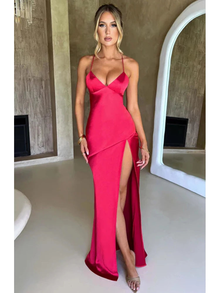 Mila Women's Maxi Jurk | Bandage Ontwerp, Chic Split Hem 2