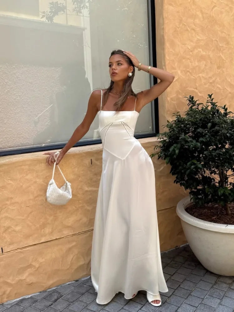 Sienna Women's Maxi Dress | Elegant Rugloze Lange Jurk van Ademend Materiaal 1