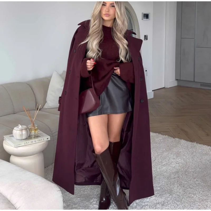Riva Damesjas | Lange Dames Jas Winter met Flapzakken, Stijlvol en Comfortabel 6
