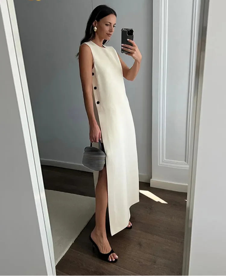 Tessa Dames Maxi Jurk | Tijdloos Mouwloos Ontwerp, Lichtgewicht Zomerjurkje 7