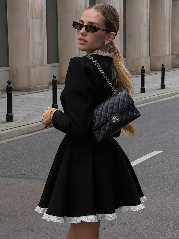 Sophie Dames Mini Jurk | Splice Kant, Elegant en Stijlvol voor Feestelijke Kleding 6
