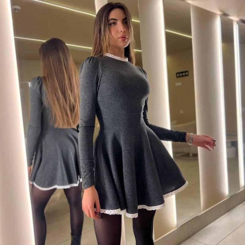 Sophie Dames Mini Jurk | Splice Kant, Elegant en Stijlvol voor Feestelijke Kleding 8