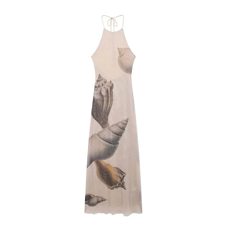Mavi Dames Maxi Jurk | Mesh Print, Backless, Lange Zomerjurk 7