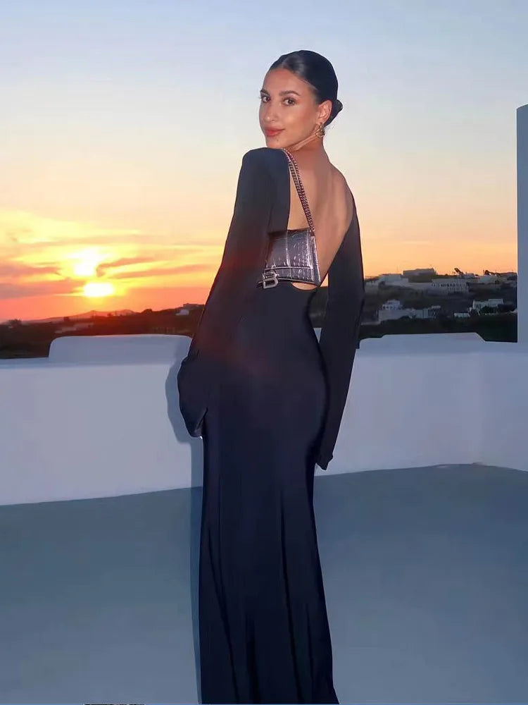 Gwen Lange Jurk Dames | Zonnebescherming, Doorzichtig Maxi Jurk met Lange Mouwen 5