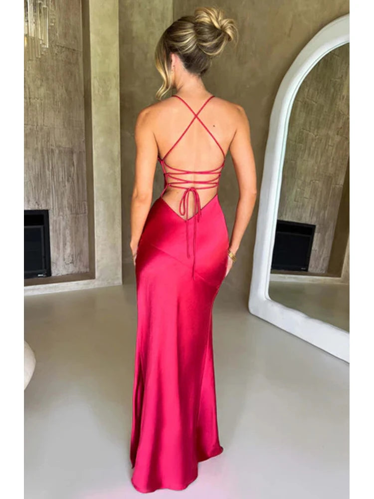 Mila Women's Maxi Jurk | Bandage Ontwerp, Chic Split Hem 1