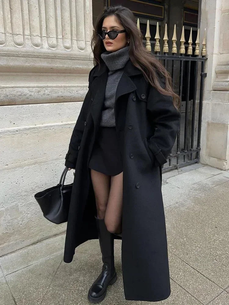 Riva Dames Jas Winter | Oversized, Dubbele Knopen, Chic Revers 4