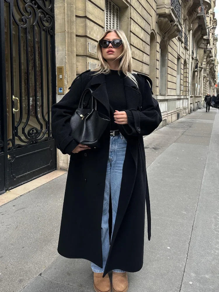 Riva Dames Jas Winter | Oversized, Dubbele Knopen, Chic Revers 1