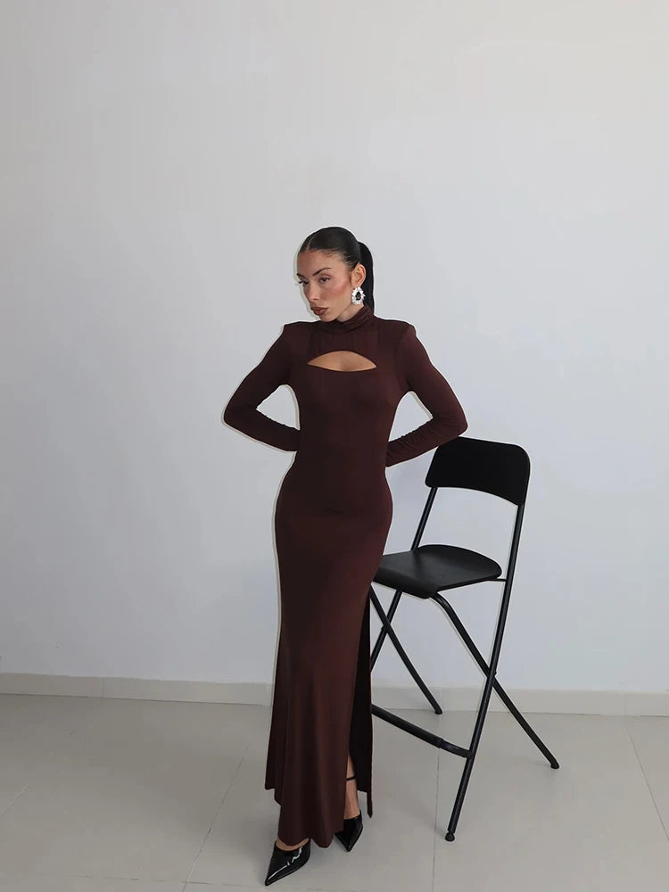 Gabrina Dames Wrap Dress | Elegante Lange Mouwen met Hoge Split 3