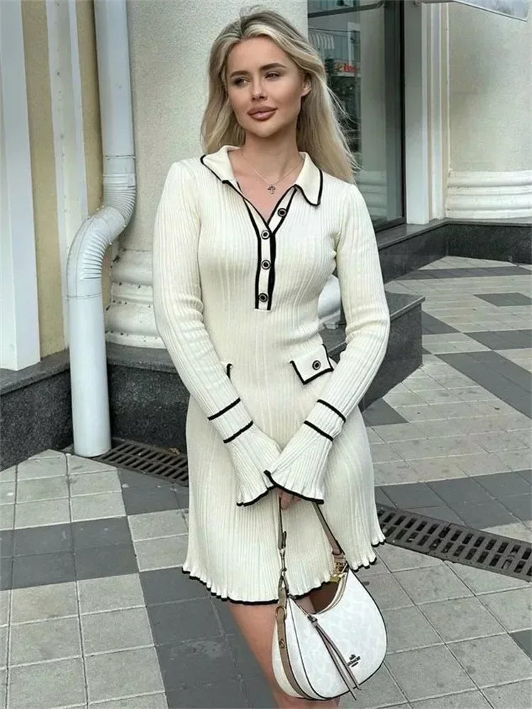Galia Dames Ruffled Jurk | Zachte Gebreide Stof, Elegant en Veelzijdig 13