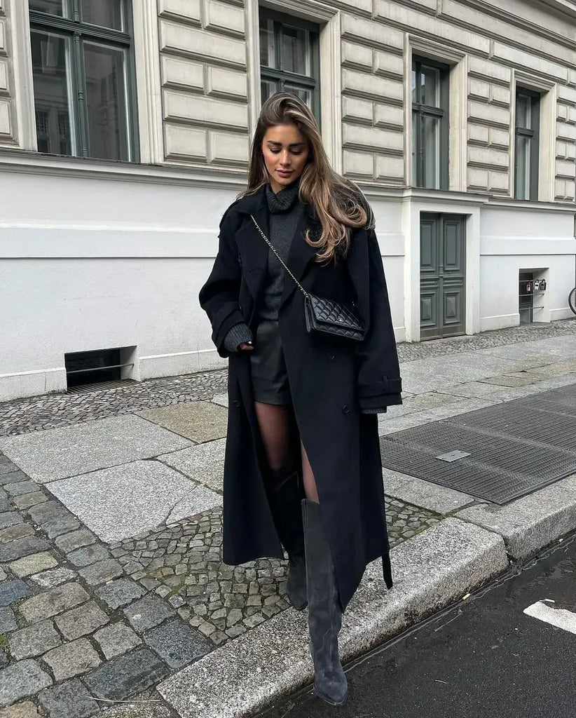 Riva Dames Jas Winter | Oversized, Dubbele Knopen, Chic Revers 6