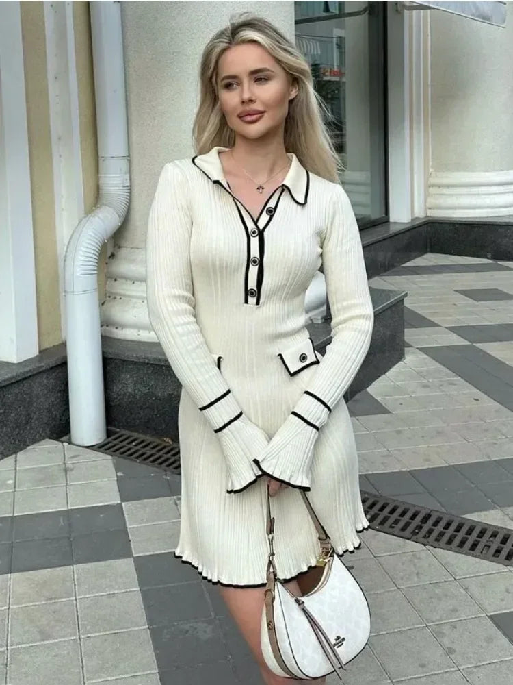 Galia Dames Ruffled Jurk | Zachte Gebreide Stof, Elegant en Veelzijdig 5