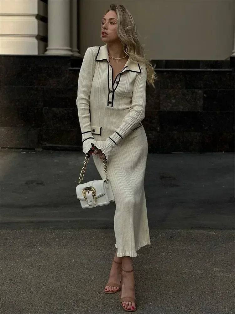 Galia Dames Ruffled Jurk | Zachte Gebreide Stof, Elegant en Veelzijdig 23