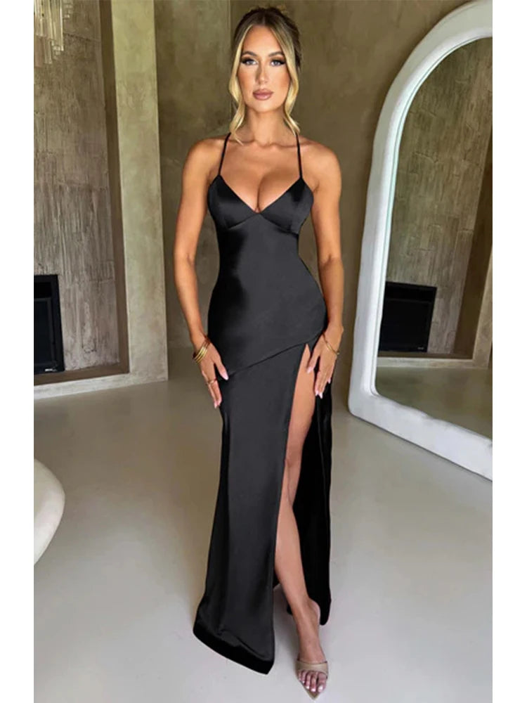 Mila Women's Maxi Jurk | Bandage Ontwerp, Chic Split Hem 6