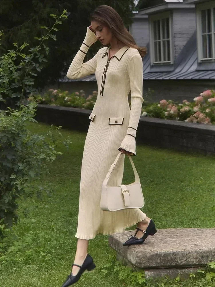 Galia Dames Ruffled Jurk | Zachte Gebreide Stof, Elegant en Veelzijdig 21