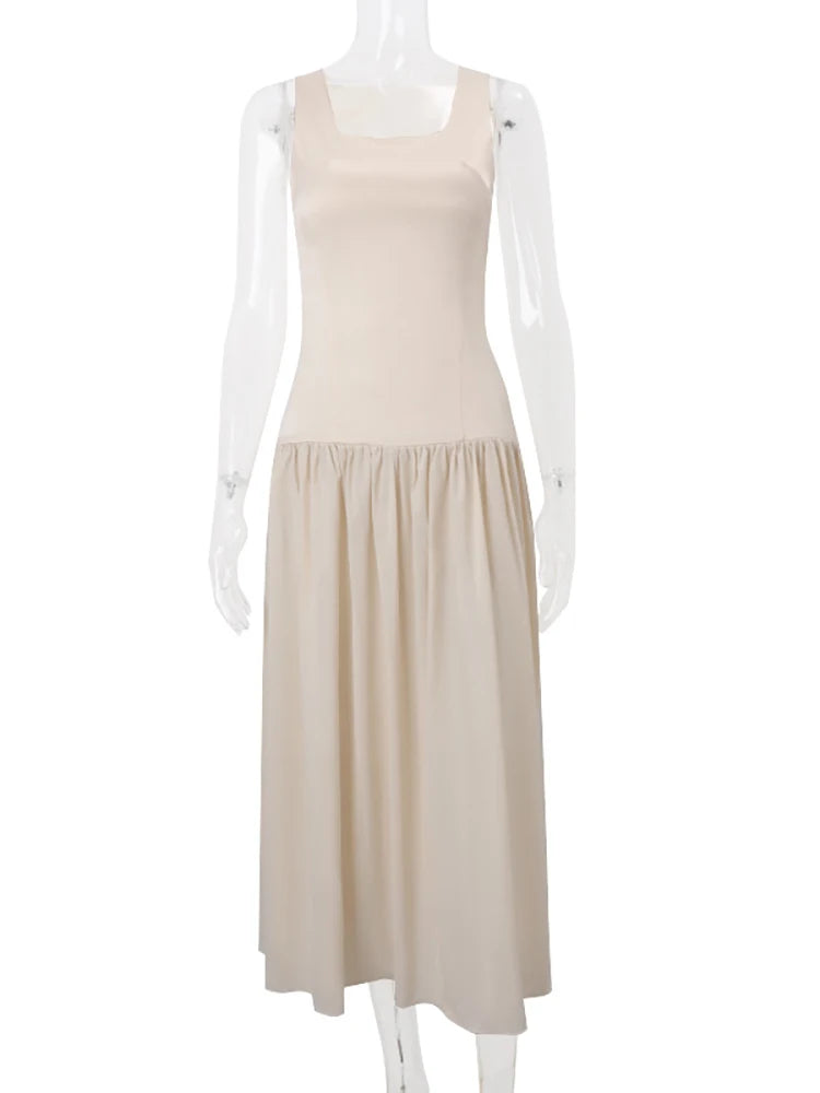 Gina Dames Jurk | Mouwloos Hoge Taille, Lichtgewicht Abrikoos Zomerjurk 6