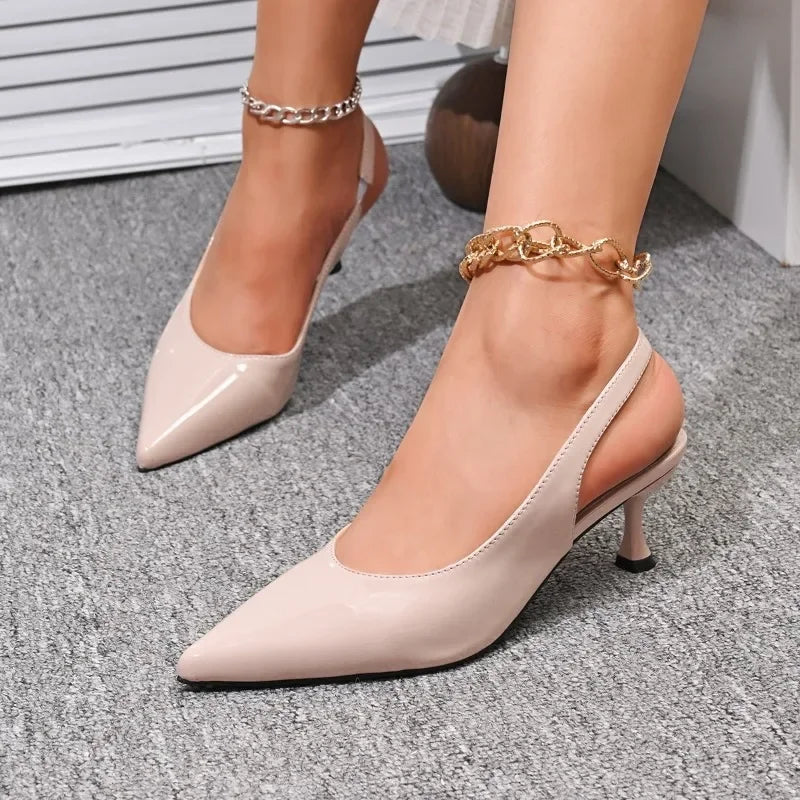Ava Dames Sandalen | Elegante Slingback met Puntige Neus, Gemiddelde Hak 8
