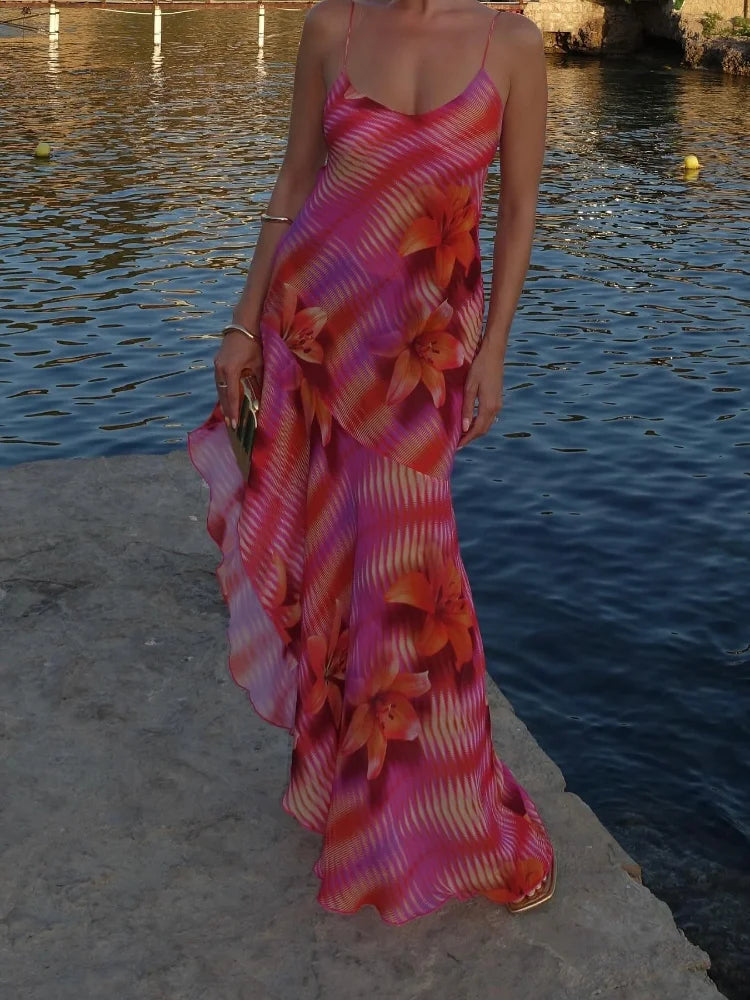 Vivid Dames Jurk Zomer | Lichte Multicolor Sling Dress met Verstelbare Schouderbanden 6