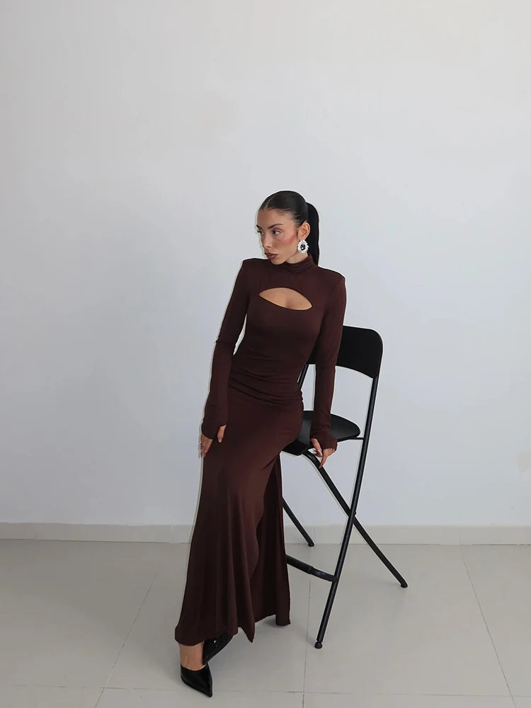 Gabrina Dames Wrap Dress | Elegante Lange Mouwen met Hoge Split 7
