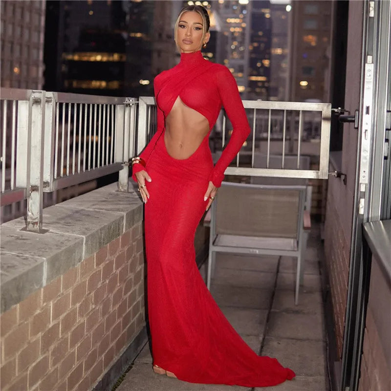 Sierra Dames Maxi Jurk | Elegant Rood, Lange Zomerjurk 6