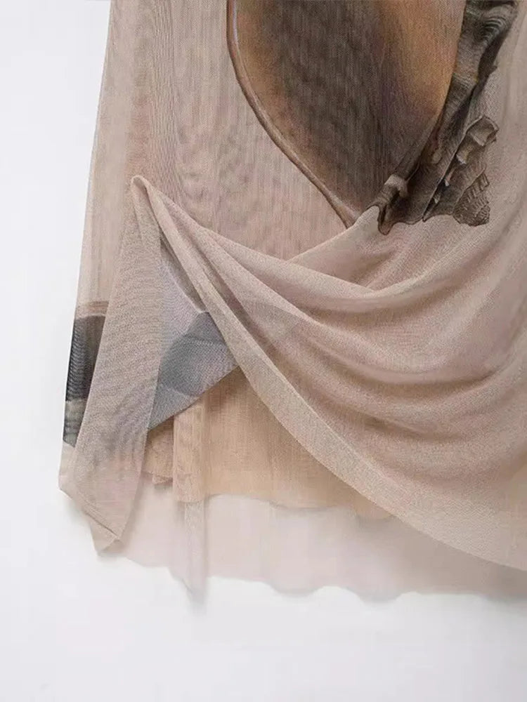 Mavi Dames Maxi Jurk | Mesh Print, Backless, Lange Zomerjurk 6