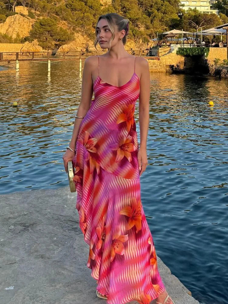 Vivid Dames Jurk Zomer | Lichte Multicolor Sling Dress met Verstelbare Schouderbanden 1