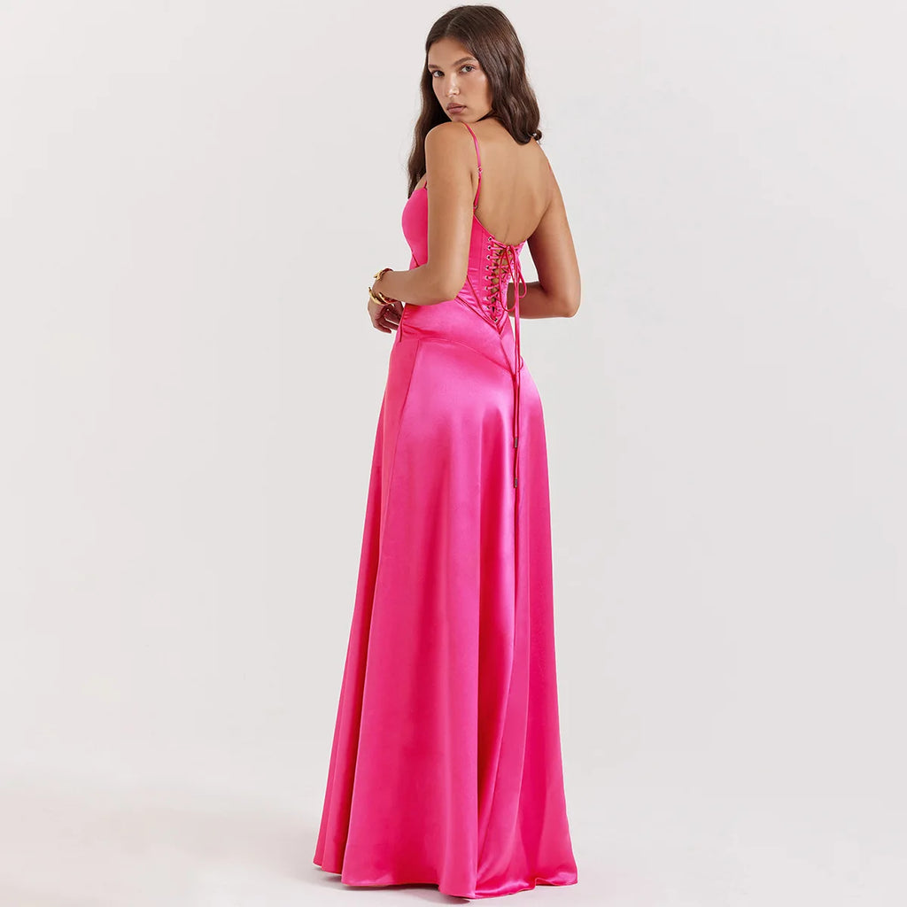 Bando Zwarte Lange Jurk Dames | Elegante Lace-Up, Maxi Lengte 5
