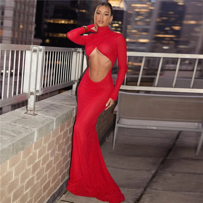 Sierra Dames Maxi Jurk | Elegant Rood, Lange Zomerjurk 2
