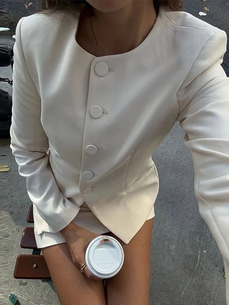 Women's Blazer and Mini Skirt Set Black Size M Polyester-5