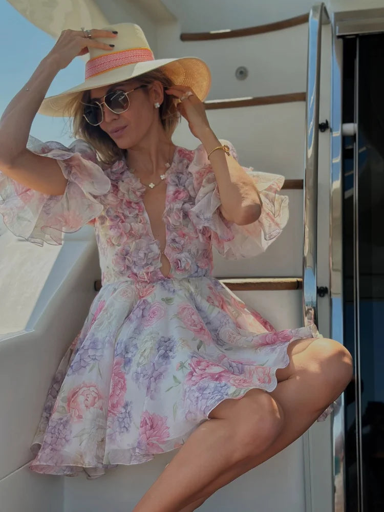 Trendy Avondjurk Vrouwen - Elegante V-Hals met Plissé, Geschikt voor Bruiloften 2