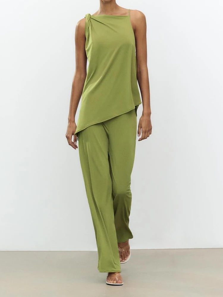 Vrouwen Asymmetrische Top - Modieuze Plissé Zomerstijl 0