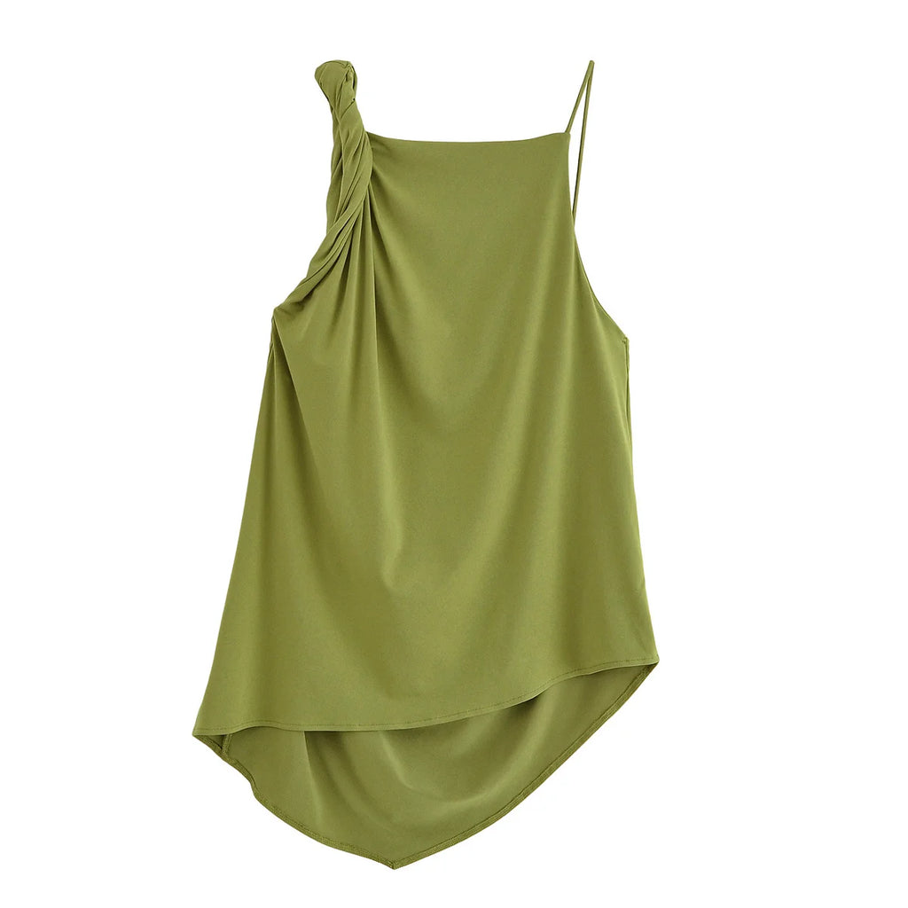 Vrouwen Asymmetrische Top - Modieuze Plissé Zomerstijl 7