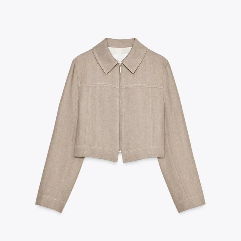 Vrouwen Casual Set - Katoen-Linnenmix met Zakken, Trendy Cropped Top en Rechte Broek 8