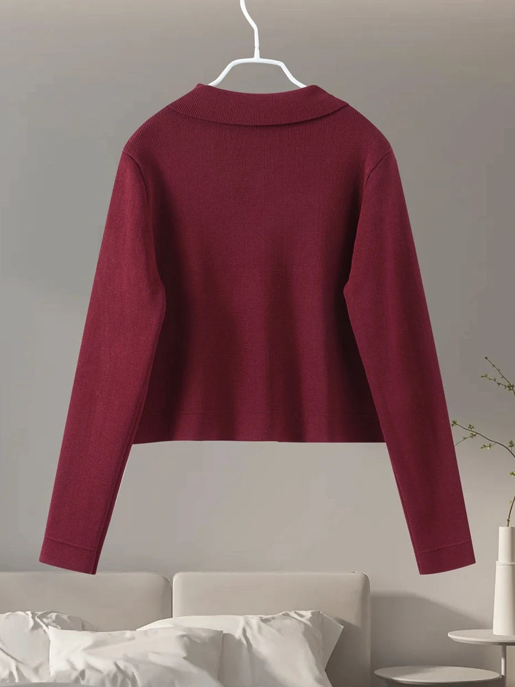 Vrouwen Gebreid Set - A-Lijn Mini Rok met Enkele Knopen, Casual Trendy 2