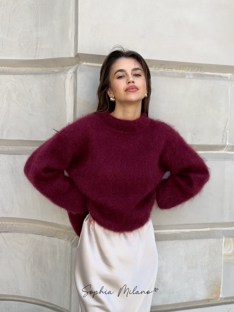 Sophia Dames Trui – Luxe Mohair Crewneck, Comfortabele Pasvorm 1