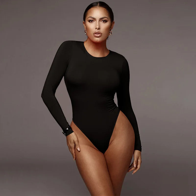 Witte Bodysuit Dames - Lange Mouwen, Casual en Sexy 4