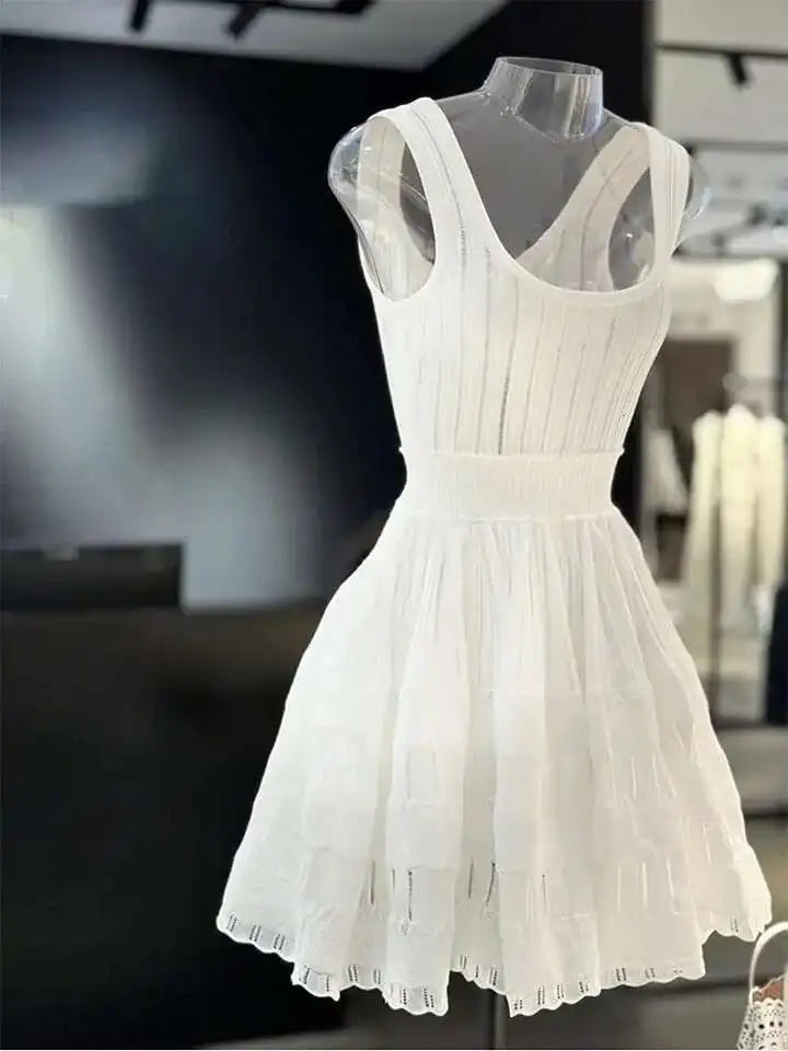 Zomerjurk Dames - Elegante Franse Stijl, Mouwloos, Ademend Materiaal 1