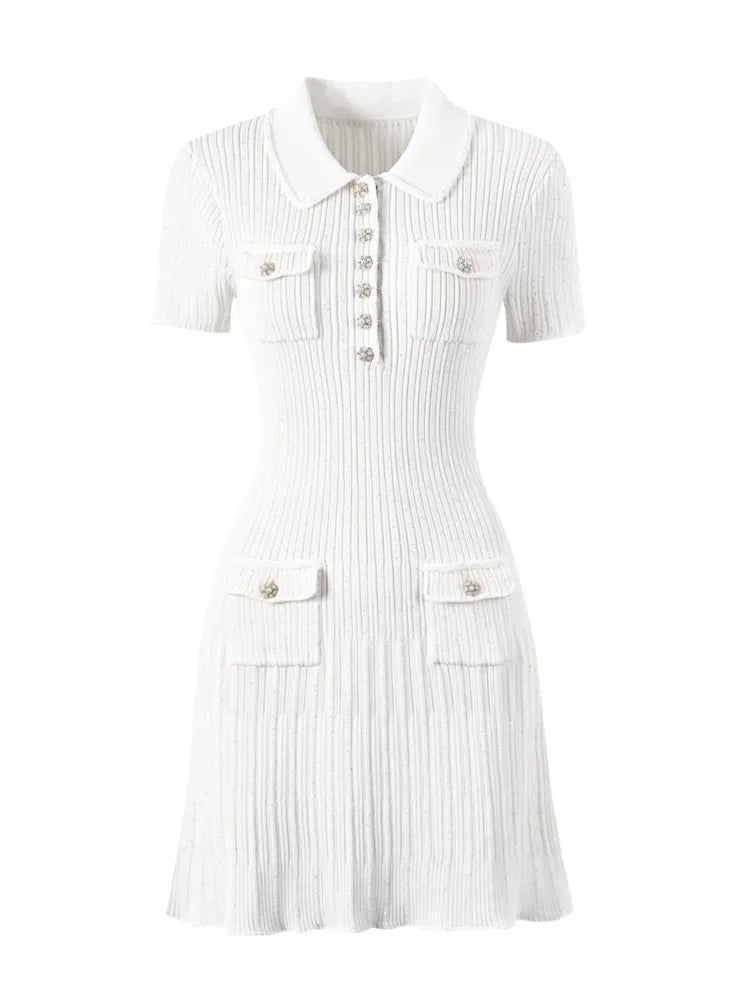 Zomerjurk Dames - Gebreid, Casual Korte Jurk 1