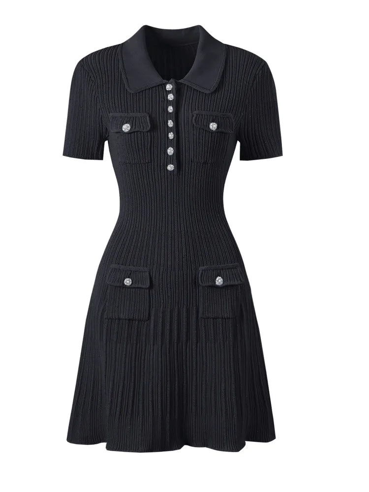 Zomerjurk Dames - Gebreid, Casual Korte Jurk 3