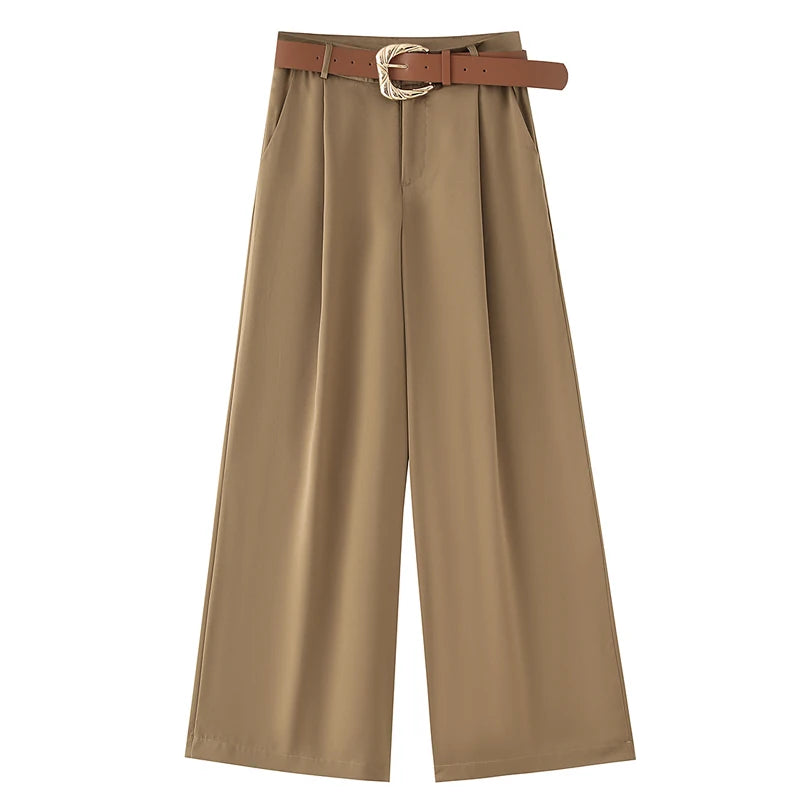 Zwarte Damesbroek - Hoge Taille, Wijde Pijpen, Luxe Satijn 7