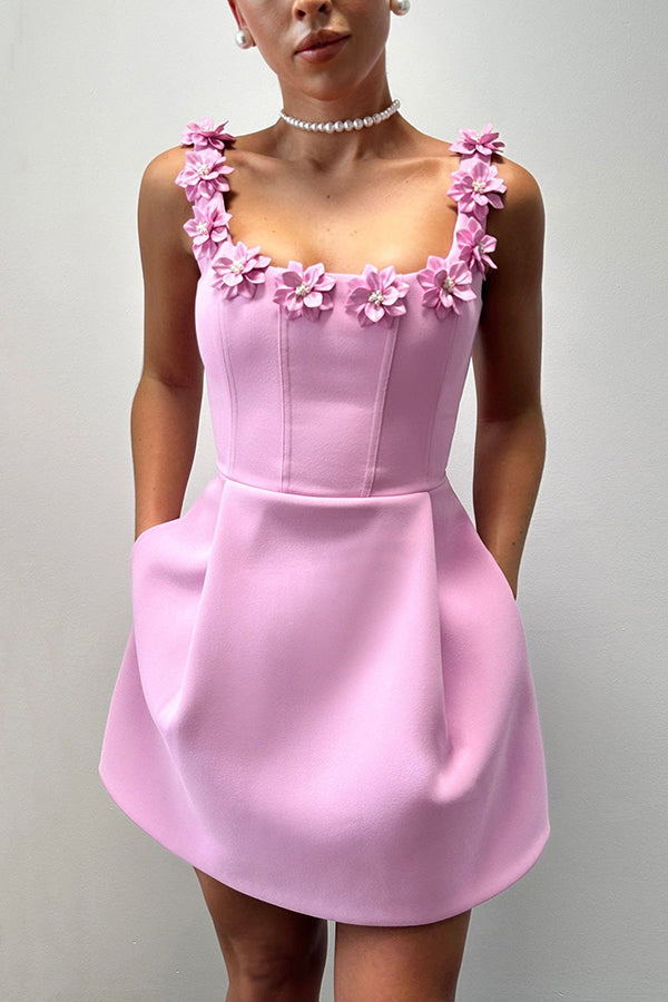 Variant image for Denise Mini Jurk - Elegante Roze met Bloemendetails voor Elke Gelegenheid-1