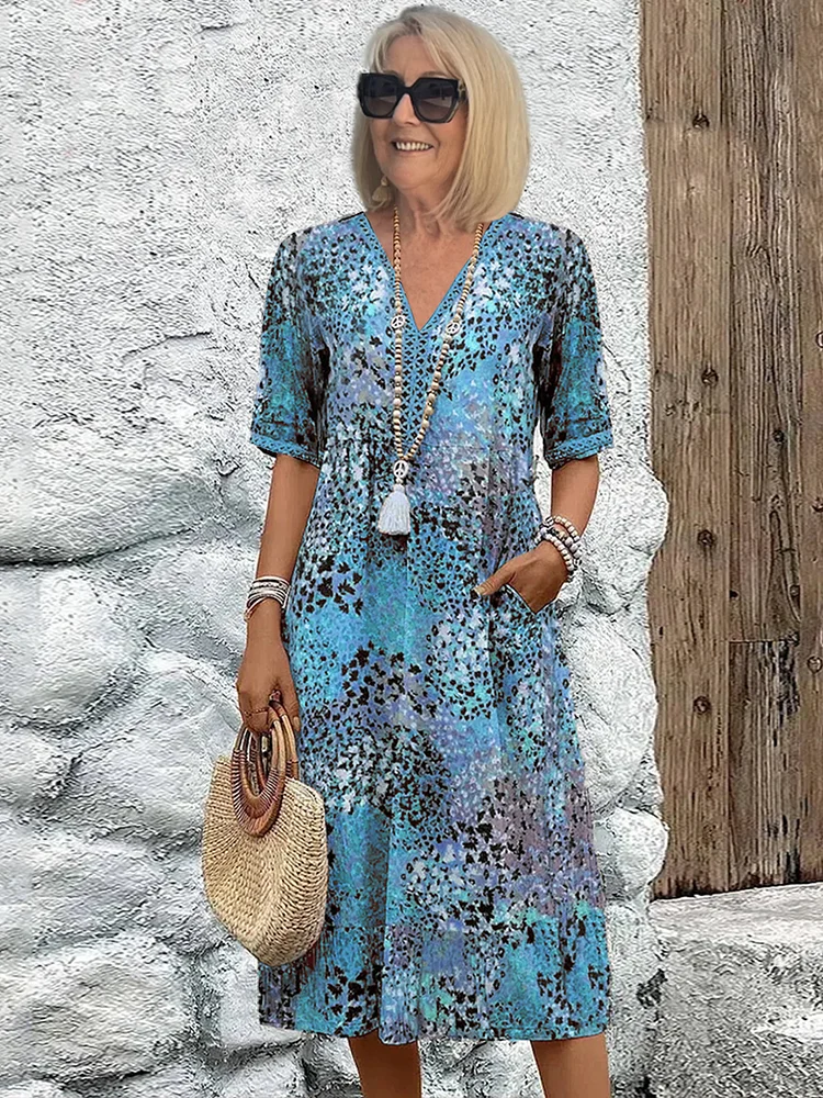 Nina Vivid Midi Jurk Dames 3