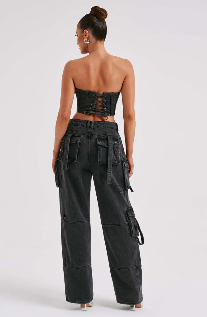 Zola Denim Set Dames - Comfortabele Cargo Stijl, Tijdloos Blauw 8