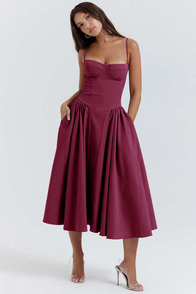 Variant image for Elegant Women's Summer Dress - Sculpting Waist Sundress for Casual and Formal Occasions in White-21