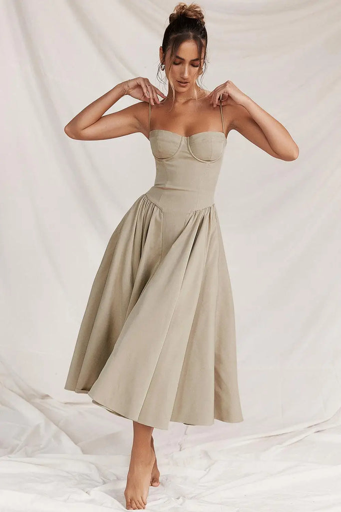 Variant image for Elegant Women's Summer Dress - Sculpting Waist Sundress for Casual and Formal Occasions in White-45