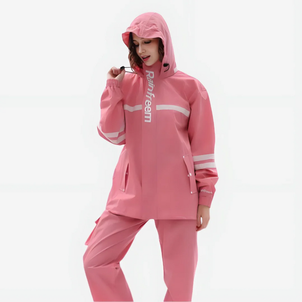 Slit reflecterende motorregenjas voor volwassenen