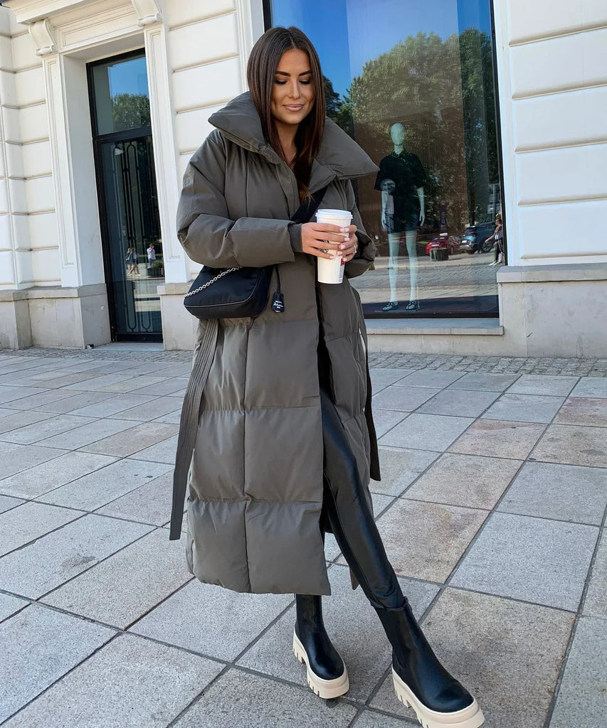 Variant image for Women's Long Puffer Coat Black Size M Insulated-15